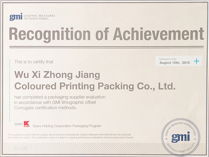 Sears Kmart-GMI证书